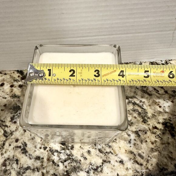 Joel Osteen Candle Square Glass Put your hope in the Lord Psalm 31:24 White 4x4" - Picture 3 of 6